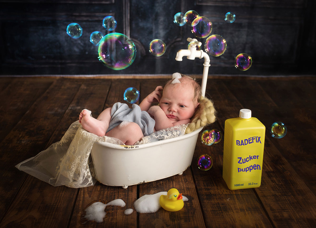 newbornfoto in badewanne